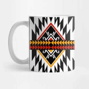 Aztec zigzag pattern on black Mug